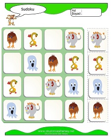 okul öncesi çocuklar için Sudoku Çocuk Bulmacaları